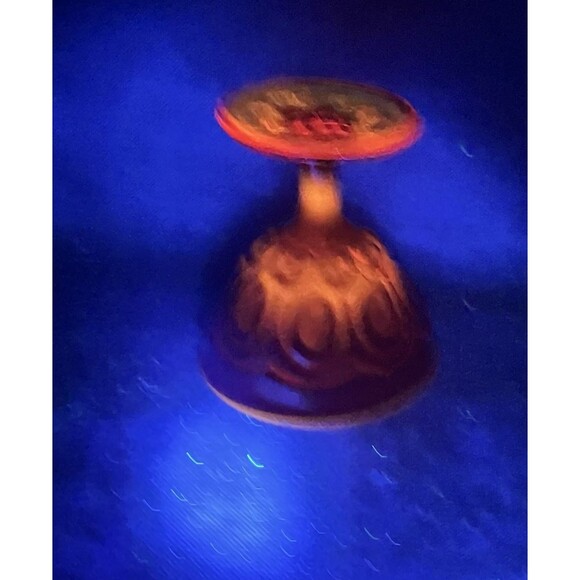 VINTAGE LE SMITH AMBERINA MOON AND STARS CORDIAL GLASSES-UV-GLOWS - Picture 4 of 13